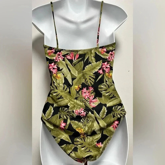 Forever 21 Tropical Floral Print One Piece Bikini - Picture 2 of 3